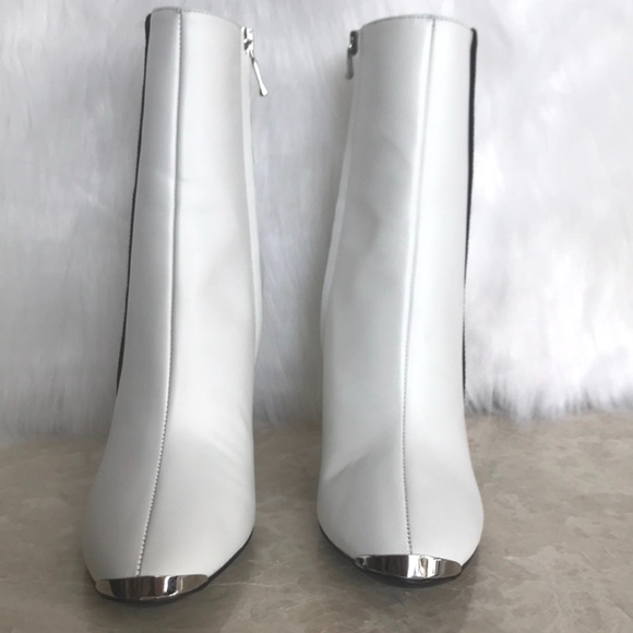 AMIRI White Leather Glitter Bowie Boots - Picture 2 of 8